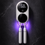 Ultraviolet light sanitizer with digital display on a dark marble background